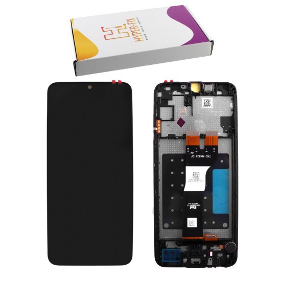 SAMSUNG A057 A05s ΟΘΟΝΗ+TOUCH SCREEN + LENS + FRAME HF-GH82-21238A BLACK HYPER-FIX SERVICE PACK