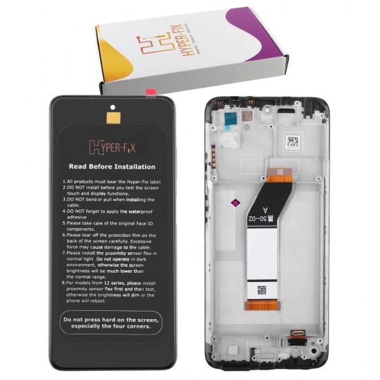 XIAOMI REDMI 10 2022 ΟΘΟΝΗ + TOUCH SCREEN + LENS + FRAME HF-560001K19S00 BLACK HYPER-FIX SERVICE PACK
