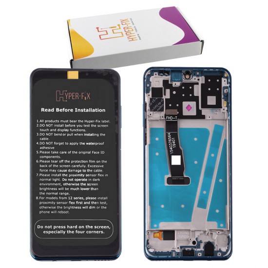 HUAWEI P30 LITE 2020 NEW EDITION ΟΘΟΝΗ + TOUCH SCREEN + LENS + FRAME HF-02352PJP BLUE HYPER-FIX SERVICE PACK