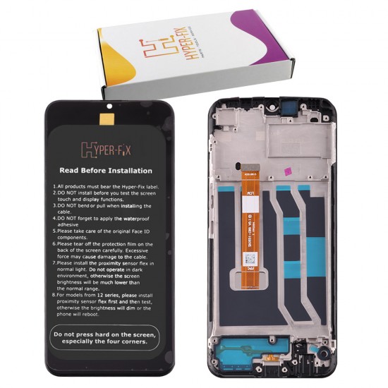 REALME C25Y ΟΘΟΝΗ + TOUCH SCREEN + LENS + FRAME HF-4908854 BLACK HYPER-FIX SERVICE PACK