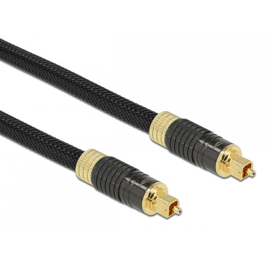 DELOCK καλώδιο ήχου Toslink 86595, gold plated, 5m, μαύρο