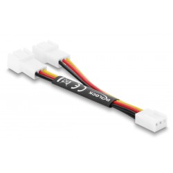 DELOCK καλώδιο 1x 3pin σε 2x 3pin 91429 για ανεμιστήρες, 10cm