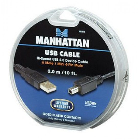 Manhattan καλώδιο USB A σε Mini-USB 4pin M/M 3m