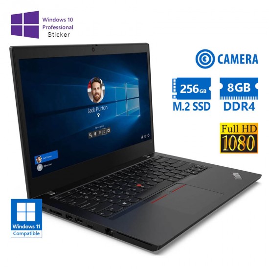 Lenovo ThinkPad L14 Gen 1 i3-10110U/14\\"FHD/8GB DDR4/256GB M.2 SSD/No ODD/Camera/10P Grade A Refurbis