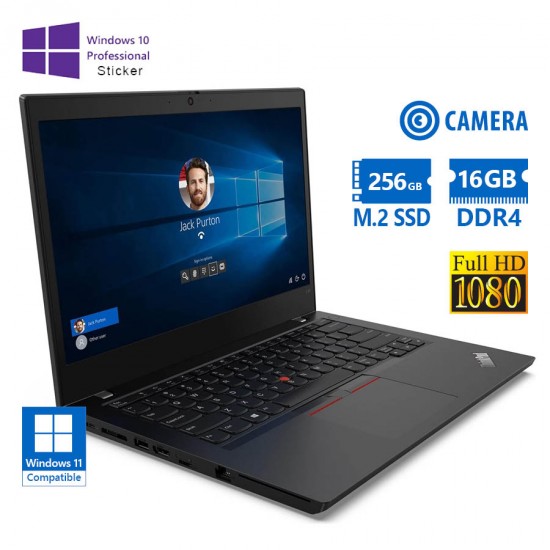 Lenovo ThinkPad L14 Gen 1 i3-10110U/14\\"FHD/16GB DDR4/256GB M.2 SSD/No ODD/Camera/10P Grade A Refurbi