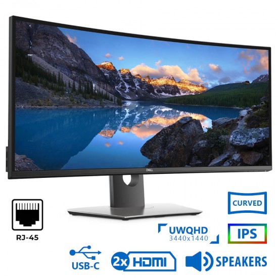 Used (A-) Monitor U3421WE Curved IPS LED/Dell/34\\"UW-QHD/3440x1440/Black/w/Speakers/Grade A-/DP & 2xH