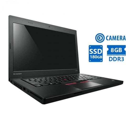 Lenovo (A-) ThinkPad T450 i5-5300U/14\\"/8GB DDR3/180GB SSD/No ODD/Camera/8P Grade A- Refurbished Lapt