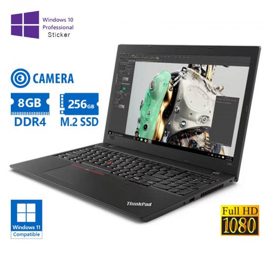 Lenovo (A-) ThinkPad L580 i5-8250U/15.6\\"FHD/8GB DDR4/256GB M.2 SSD/No ODD/Camera/10P Grade A- Refurb