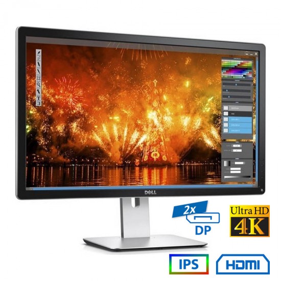 Used Monitor P2415Q IPS LED/Dell/23.8``UHD/3840x2160/Wide/Silver/Black/2x DP & mini DP & HDMI & USB 