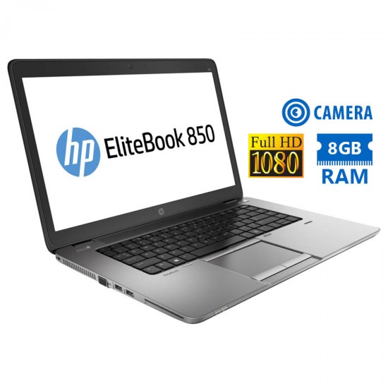 HP (A-) EliteBook 850 G2 i5-5300U/15.6\\"FHD/8GB DDR3/500GB/No ODD/Camera/8P Grade A- Refurbished Lapt