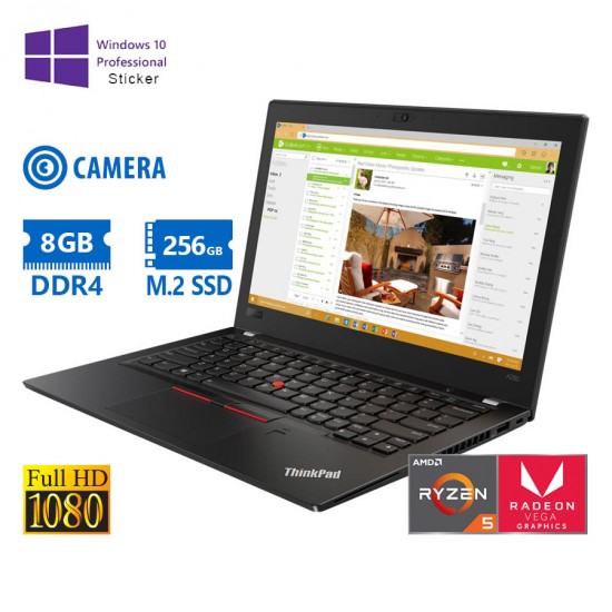 Lenovo ThinkPad A285 Ryzen 5 Pro 2500U/12.5\\"FHD/8GB DDR4/256GB M.2 SSD/w/Radeon™ Vega 8 Graphics (8C
