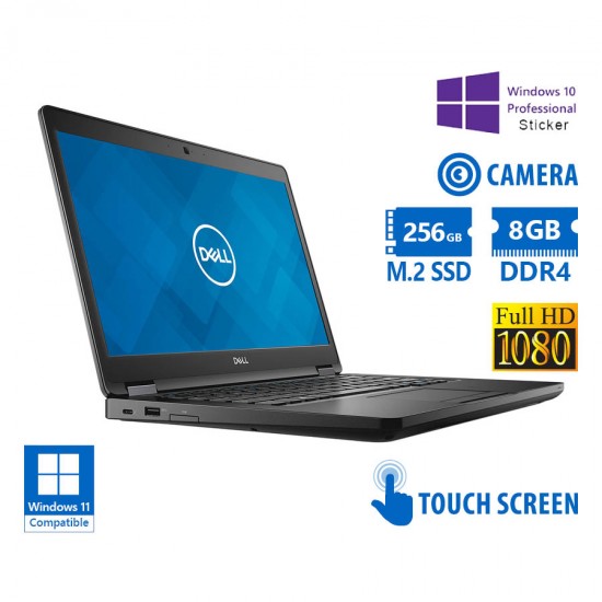 Dell (A-) Latitude 5490 i7-8650U/14\\"FHD Touchscreen/8GB DDR4/256GB M.2 SSD/No ODD/Camera/10P Grade A Dell (A-) Latitude 5490 i7-8650U/14\\"FHD Touchscreen/8GB DDR4/256GB M.2 SSD/No ODD/Camera/10P Grade A