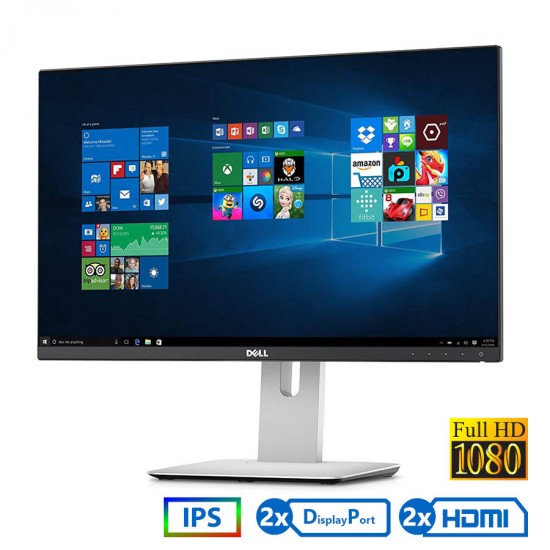 Used (A-) Monitor U2414H IPS LED/Dell/24"FHD/1920x1080/Wide/Silver/Black/Grade A-/2xDP & 2xHDMI & US