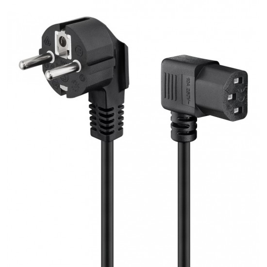 GOOBAY καλώδιο τροφοδοσίας 96042, γωνιακό, 0.75mm², 1.5m, μαύρο GOOBAY καλώδιο τροφοδοσίας 96042, γωνιακό, 0.75mm², 1.5m, μαύρο
