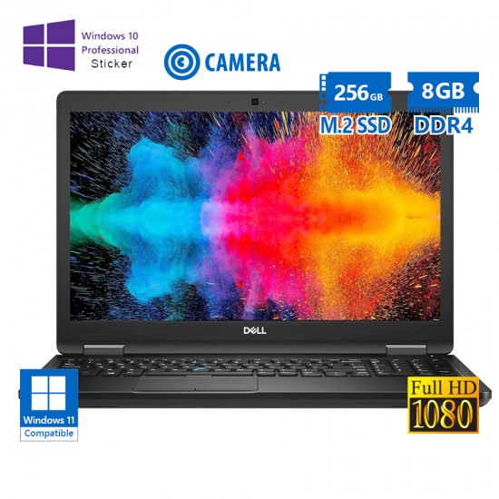 Dell Latitude 5590 i5-8250U/15.6”FHD/8GB DDR4/256GB M.2 SSD/No ODD/Camera/10P Grade A Refurbished La Dell Latitude 5590 i5-8250U/15.6”FHD/8GB DDR4/256GB M.2 SSD/No ODD/Camera/10P Grade A Refurbished La