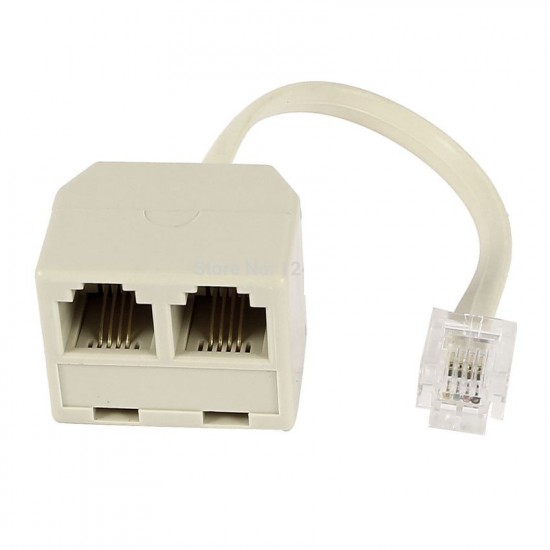 POWERTECH αντάπτορας RJ11 4P4C αρσενικό σε 2x θηλυκό ADA-T001, λευκός POWERTECH αντάπτορας RJ11 4P4C αρσενικό σε 2x θηλυκό ADA-T001, λευκός