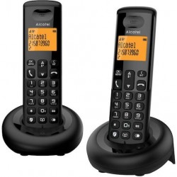 Alcatel E160 Ασύρματο Τηλέφωνο Duo με Ελληνικό Μενού Μαύρο
