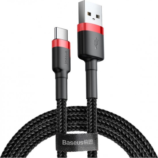 Baseus Cafule Braided USB 2.0 Cable USB-C male - USB-A male Μαύρο 1m