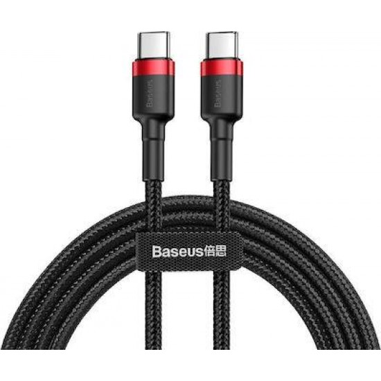 Baseus Cafule Braided USB 2.0 Cable USB-C male - USB-C male Μαύρο 1m Baseus Cafule Braided USB 2.0 Cable USB-C male - USB-C male Μαύρο 1m