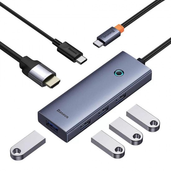 Baseus Docking Station UltraJoyType-C to HDMI, 4xUSB, Type-C, 4K@60Hz Space Grey Baseus Docking Station UltraJoyType-C to HDMI, 4xUSB, Type-C, 4K@60Hz Space Grey