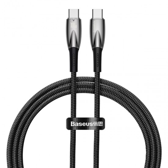 Baseus Glimmer Braided USB 2.0 Cable USB-C male - USB-C 100W Μαύρο 1m