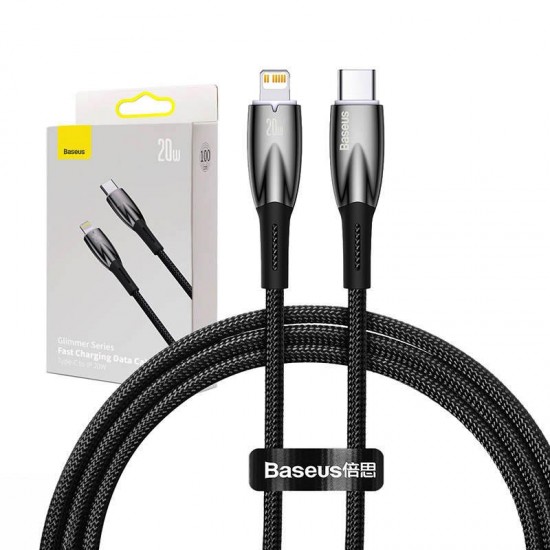Baseus Καλώδιο USB-C σε Lightning Glimmer Series 20W 1m Μαύρο