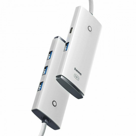Baseus Lite Series 2m USB 3.0 Hub 5 Θυρών με σύνδεση USB-C Λευκό Baseus Lite Series 2m USB 3.0 Hub 5 Θυρών με σύνδεση USB-C Λευκό