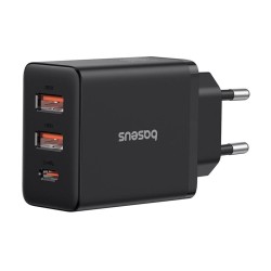 Baseus Wall Charger GaN 2x USB Type-C Fast Charging 30W Cluster Black
