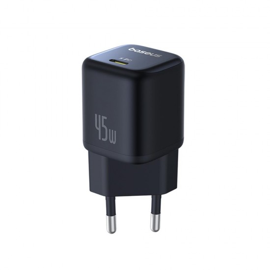 Baseus Wall Charger PicoGo GaN, Fast Charging, 45W, USB-C - Cosmic Black
