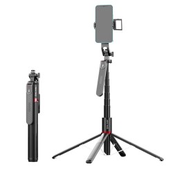 Blavec Selfie Stick Aluminium Fusion P-08 tripod + remote control + 1 lamp 2,2 metres black