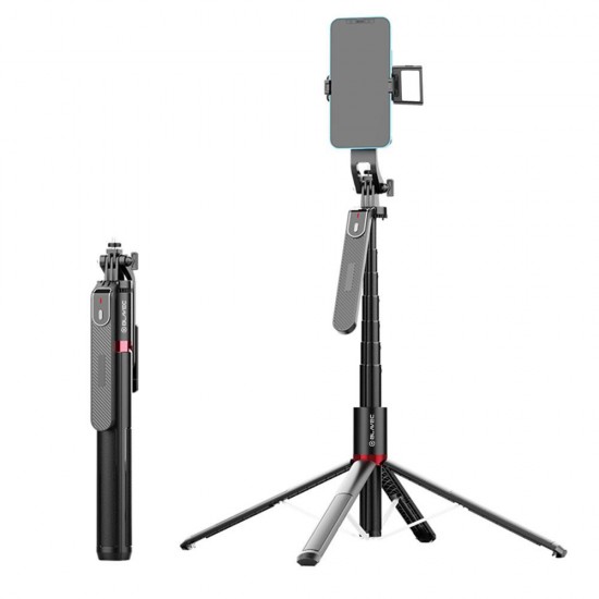 Blavec Selfie Stick Aluminium Fusion P-08 tripod + remote control + 1 lamp 2,2 metres black
