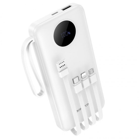 Borofone BJ53 Power Bank 10000mAh με Micro USB, USB, Type C & Lightning καλώδιο Λευκό Borofone BJ53 Power Bank 10000mAh με Micro USB, USB, Type C & Lightning καλώδιο Λευκό