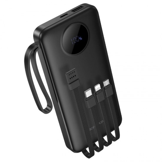 Borofone BJ53 Power Bank 10000mAh με Micro USB, USB, Type C & Lightning καλώδιο Μαύρο Borofone BJ53 Power Bank 10000mAh με Micro USB, USB, Type C & Lightning καλώδιο Μαύρο
