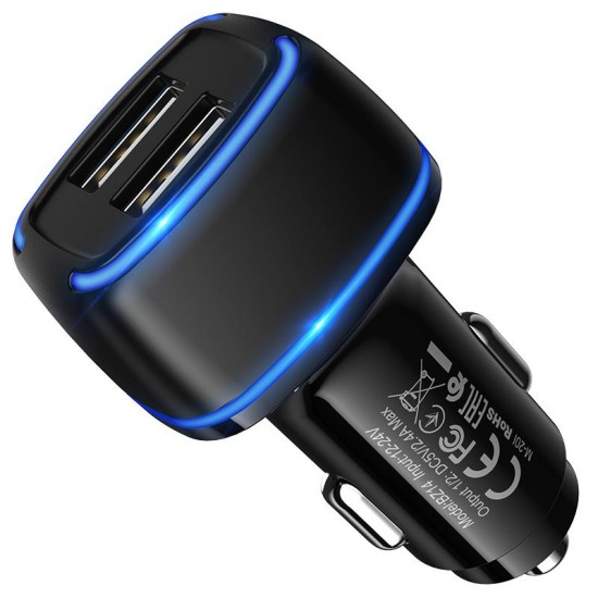 Borofone Car charger BZ14 Max - 2xUSB - 2,4A black Borofone Car charger BZ14 Max - 2xUSB - 2,4A black