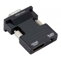 POWERTECH αντάπτορας HDMI σε VGA CAB-H120 με 3.5mm, μαύρος