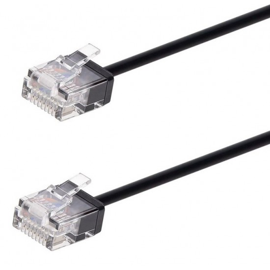 POWERTECH καλώδιο δικτύου CAB-N466, Cat 6A U/UTP, ultra slim, copper, 500MHz, 15m, μαύρο