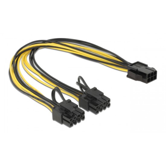 POWERTECH καλώδιο PCIe 6pin σε 2x 8pin CAB-W044, 30cm POWERTECH καλώδιο PCIe 6pin σε 2x 8pin CAB-W044, 30cm
