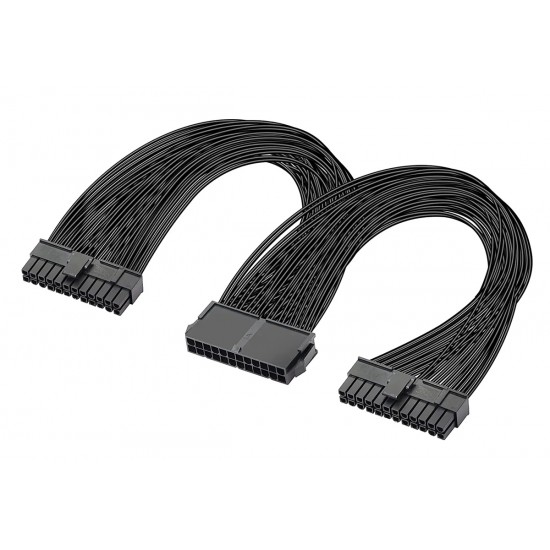 POWERTECH καλώδιο μητρικής 24pin σε 2x 24pin CAB-W052, 0.25m