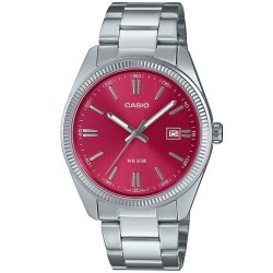 Casio Stainless Steel Ρολόι Μπαταρίας Cherry με Ασημί Μεταλλικό Μπρασελέ