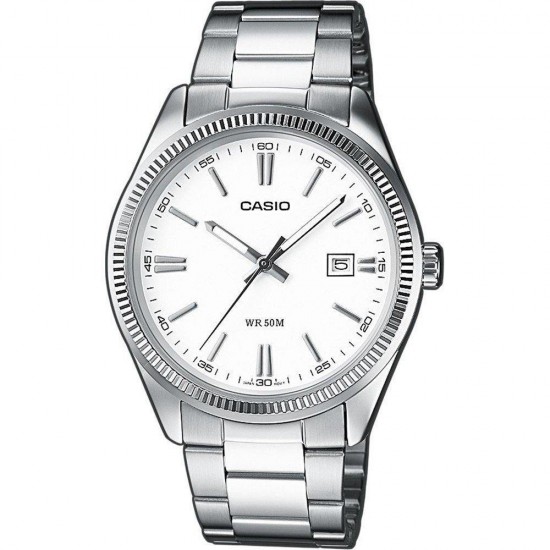 Casio Stainless Steel Ρολόι Μπαταρίας με Ασημί Μεταλλικό Μπρασελέ Casio Stainless Steel Ρολόι Μπαταρίας με Ασημί Μεταλλικό Μπρασελέ