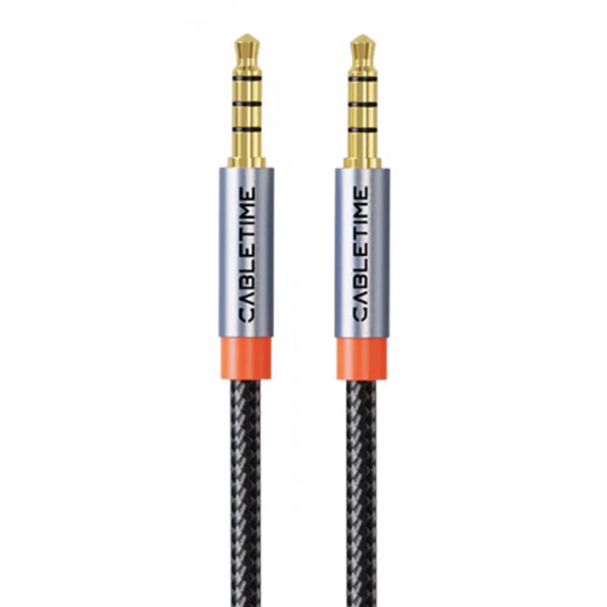 CABLETIME καλώδιο ήχου 3.5mm CT-AM35M, gold plated, 2m, μαύρο