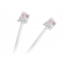 Flat Τηλεφωνικό Καλώδιο RJ11 6P4C 10m Λευκό
