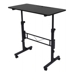 BRATECK γραφείο FWS10-6 με ρυθμιζόμενο ύψος & ροδάκια, 800x400x710~1110mm, μαύρο