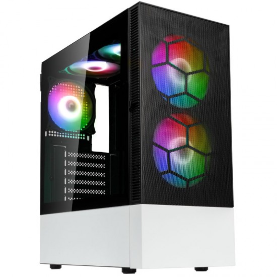 Kolink Observatory MX Mesh ARGB Midi Tower Case – Black/White (with 5 ARGB fans - 2x140mm & 3x120mm) Kolink Observatory MX Mesh ARGB Midi Tower Case – Black/White (with 5 ARGB fans - 2x140mm & 3x120mm)