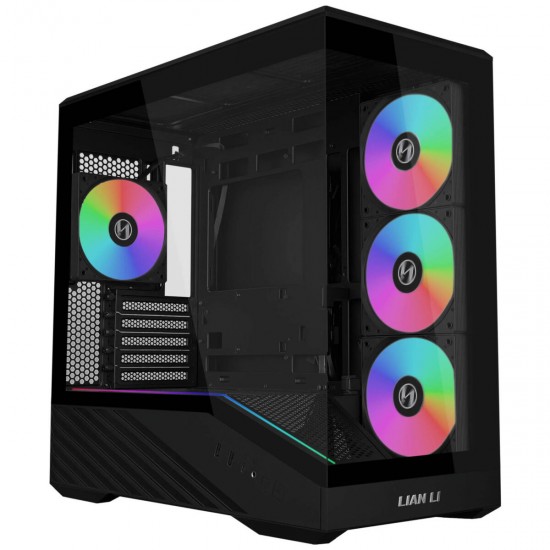 Lian Li Vector V100 Mini Black - 4 x 120mm ARGB - Mini/Micro ATX - LED RGB Strip - Tempered Glass Lian Li Vector V100 Mini Black - 4 x 120mm ARGB - Mini/Micro ATX - LED RGB Strip - Tempered Glass
