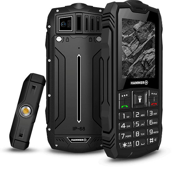 Hammer Rock Dual SIM Ανθεκτικό Κινητό με Κουμπιά Μαύρο
