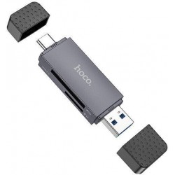 Hoco Card Reader 2in1 USB A + Type C 3.0 Metal Gray Hoco Card Reader 2in1 USB A + Type C 3.0 Metal Gray