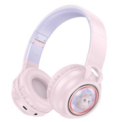 Hoco W50 Ασύρματα / Ενσύρματα Παιδικά On Ear Ακουστικά Ροζ