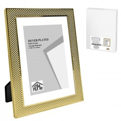 Homie Κορνίζα Ατσάλινη με Χρυσή Πλέξη 15x20cm
