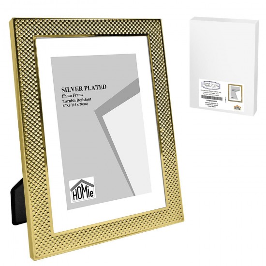 Homie Κορνίζα Ατσάλινη με Χρυσή Πλέξη 15x20cm
